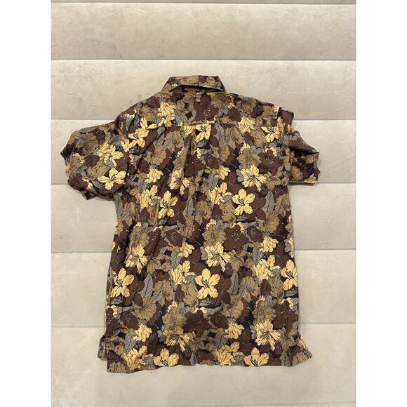 Kavu Men’s Medium Camp Collar Aztec Print Tencel Short Sleeve Button Up Floral - Picture 7 of 7